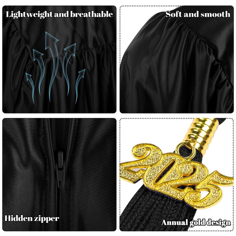 SOMSOC 4 Pieces Kindergarten Graduation Gown Grad Cap Set for Kids Preschool Nursery Graduation Stole Gown with 2025 Tassel - Image 4